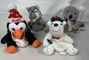 Coca Cola Bean Bag Stuffed Animals Bear Koala Dog Penguin New 5 Inches