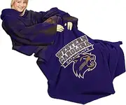 NCAA Western Carolina Catamounts Comfy Throw Blanket with Sleeves, Smoke Design