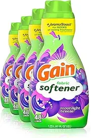 Gain Liquid Fabric Softener, Moonlight Breeze, 41 fl oz, 48 loads (Pack of 4)