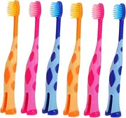 HOUDERCO 6pcs Toothbrush Soft Bristles Cute Cartoon Design and Safe and Fun Manual Toothbrush