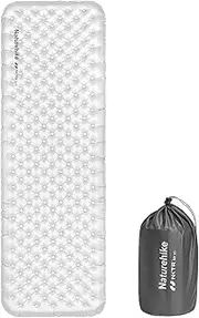 Naturehike TUYE 6.5 Ultralight Inflatable Sleeping Pad, Ultralight Camping Portable Sleeping Pad (Carbon silver/square/196 * 64CM)