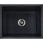 Baiachi Single Bowl Granite Kitchen Sink Black with Stainless Steel Waste