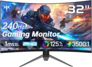 32 Inch 240Hz Curved Gaming Monitor, FHD 1080P 1500R HDR Gaming PC Monitor, F...