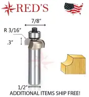 Tideway Carbide PRO LC07020608 3/16" Radius COVE Bit 1/2" shank router bit
