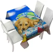 Kids Animal Dogs Art Cute Dachshund at the Beach Tablecloth