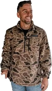 [Burlebo] Men's Long Sleeve Sherpa Quarter Zip Sweatshirt
