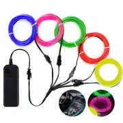 1m EL Wire Flexible Neon Glow Strip Lights Glasses Rope Power Pack Dance Party