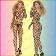 Sexy Fishnet Web Bodystocking LingerieCami Top Leggings Set Babydoll Bodysuit