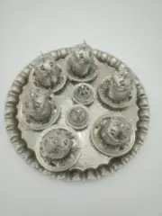 TRtreasure - Set Of 6 Turkish Coffee Espresso Serving Cup Saucer Silver Set