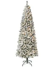 First Traditions Acacia Medium Flocked Tree With 350 Clear Lights