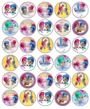 Shimmer & Shine Edible Cupcake Topper Wafer Birthday Cake Decorations (2 Sizes)