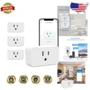 Smart Home Plug Set - 4 WiFi Outlets with Voice Control for Easy Scheduling