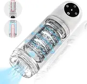 4 in 1 Upgraded Male Masturbator 4s Lockable Pump One-Click Release Vacuum Pumps 7 Rhythmic Suction 7 Smooth Rotation Automatic Male Masturbators Pocket Pusssy Adult Sex Toys Men(White)
