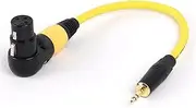 ROBAUN Colorful Right Angle XLR 3Pin Male/Female Plug to 3.5mm 1/8inch Stereo Male Jack Connector for Microphone Speaker 0.3-15M(Yellow-F,1m)