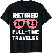 [X.Style] Retired 2023 Full-time Traveler ds975 T-Shirt (XL) Black