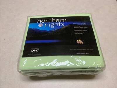 QVC Northern Lights Sheet Set TWIN XL Size Green Ice color NEW