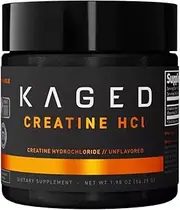 KAGED MUSCLE, Creatine HCl Powder, Patented Creatine Powder, Creatine, Highly Soluble, Unflavored, 75 Servings