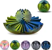 Gear Ball 3D Printed Spin Ball or Cube Fidget Toy,Gear Sphere Fidget Toy,Fidget Ball Gear Toy for Stress and Anxiety Relief, Stress Ball GearSphere Desk Toy for Kids (Blue Yellow)