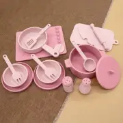 16Pcs Kids Play Kitchen Set Silicone Cooking Toy Mini Pots Bowls Pretend Play