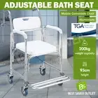 Commode Shower Chair Toilet Wheelchair 3 in 1 Bath Stool Bathroom Bedside Seat