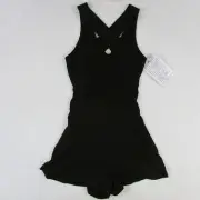 Volcom Wild N Out Black Short Beach Romper Tank Top Women's Size Small
