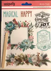 Uniquely Creative Be Merry - 6 beautiful Rub-ons Christmas Theme
