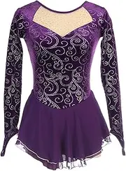 [Zagitova] Figure Skating Dress for Girls Printing Competition Dance Dress Open Back Graceful Performance Outfits