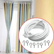 Optional Net Curtain Wire White Window Cord Cable With FREE HOOKS & EYES DIY A