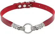 [Mr.Fashion] Overbearing punk dragon Head choker collar personality dark retro ethnic style PU leather neck collar necklace