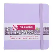 Talens Pastel Violet Art Sketchbook, Drawing Notebook, 4.7" x 4.7" 80 Sheets