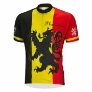 Retro Mens BELGIUM FLANDERS Cycling Jersey Bicycle Jersey Cycling Shirt Bike Top