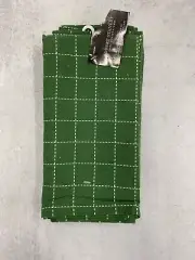 Set of 4 Robert Stanley Pine green window pane Napkins Table Decor 18" x 18"