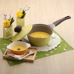 韓國 Chef Topf 薔薇鍋LA ROSE系列18公分不沾單柄鍋 芥末綠