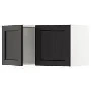 METOD wall cabinet with 2 doors, white/Lerhyttan black stained, 80x37x40 cm