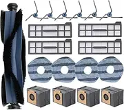 X10 Pro Omni Accessories Compatible with Eufy X10 Pro Omni Robot Vacuum Cleaner, Replacement Parts with 1 Roller Brush, 4 Dust Bags, 6 Side Brushes, 4 Mop Pads, 4 Filters