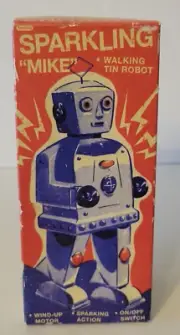 Sparkling Mike Wind Up Tin Robot Toy In Box (NEW OTHER - READ DESCRIPTION)