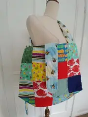 Handmade Patchwork Multicoloured Nappy Bag Quilted New