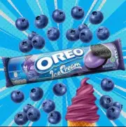 24 x Oreo Ice Cream Sandwich Biscuit - Blueberry 137g Each pack of 24 (Cookies)