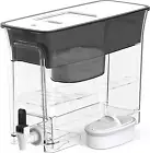 35-Cup Slim Water Filter Dispenser, Reduces Chlorine & PFOA, BPA Free, Black