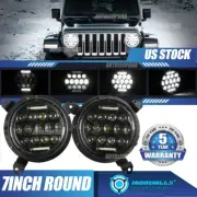 for Jeep Wrangler JL Gladiator JT 18-22 DOT 7inch LED Headlights+Brackets 9inch (for: Jeep)