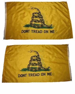 3x5 Gadsden Don't Tread on Me 2 Faced Double Sided 2-ply Flag #1 Gift Set #1