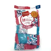 Hanes Girls Bikinis Youth Size 14 Tagless Assorted Colors Cotton Underwear 14pk