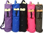 KD Yoga Mat Bag Cotton Canvas Cover Extra Large Bag Multi Functional Pockets for Bottle Belt Bricks Towel Wallet Block & More Sling Bag Mat Holder (Pink)