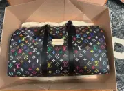 LV Louis Vuitton LV keepall 50 LV x TM TAKASHI MURAKAMI black limited edition