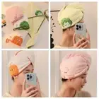 Portable Comfortable Cartoon Towel Coral Velvet Quick Drying Towel Head Scarf