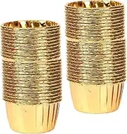 WeiLaiKeQi 50 Count Stackable Muffin Liners for Home and Party Use, Gold