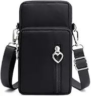 Cellphone Purse Wallet Cross Over Body Bag Shoulder Pouch Wristlet Armband for Samsung A20 A21 A11 A50 Note 20 Ultra S20 Ultra 5G S20 Plus LG V60 ThinQ Stylo 6, 5 K51 Moto G Stylus G7 Power (Black)