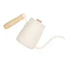 (Beige)Pour Over Coffee Kettle Gooseneck Fine Spout Stainless Steel Coffee Po AA