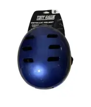 NEW Tony Hawk Blue Metallic Helmet Kids Boys Girls PVC Shell EPS Foam One Size