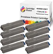 2 Sets BCMY Compatible Toner Cartridge for OKI 46490612 46490611 46490610 46490609 (7,000/6,000(BK/CMY) Pages) for OKI C532 C532dn MC563 MC563dn MC573 MC573dn